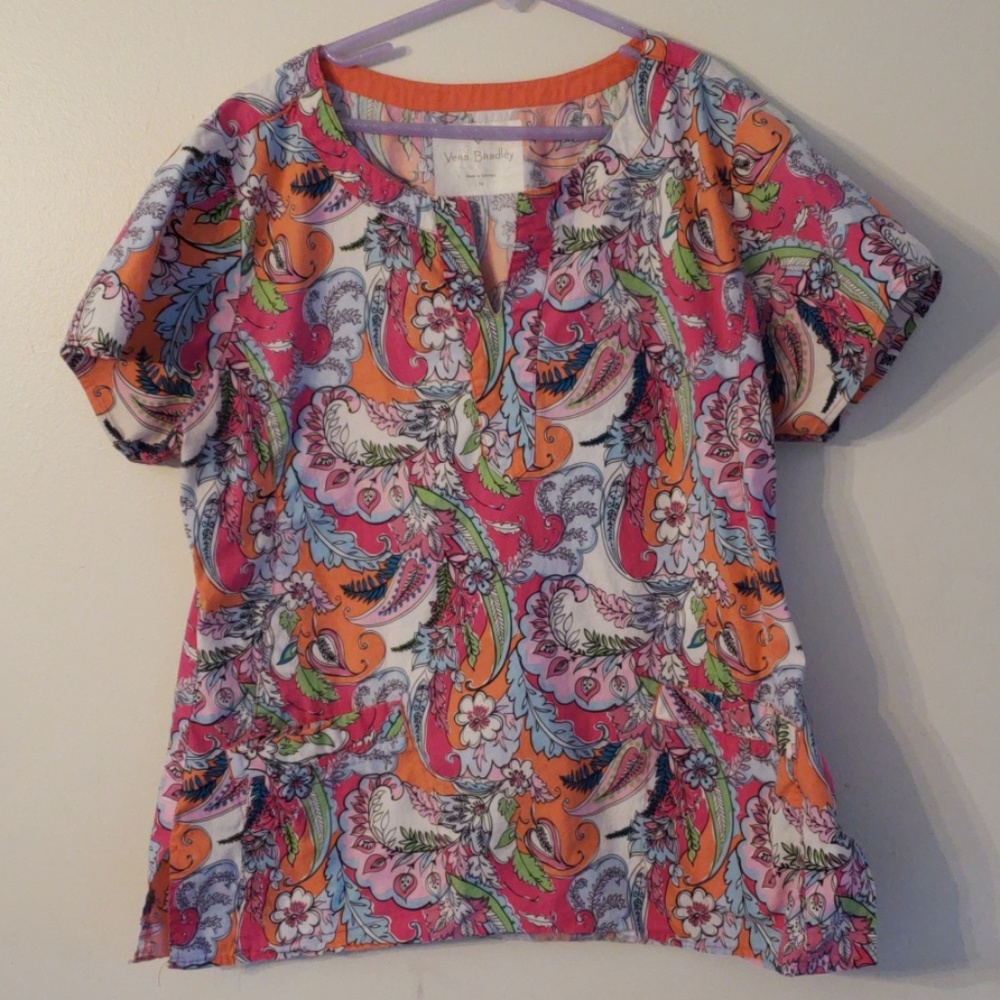 Vera Bradley floral scrub top